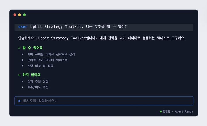 두나무는 이용자가 일상언어로 입력한 매매 전략을 실제 과거 시세 데이터로 검증해볼 수 있는 인공지능(AI) 기반 백테스트 도구 '업비트 스트래티지 툴킷' 베타 버전을 출시했다.(사진=두나무 제공) *재판매 및 DB 금지