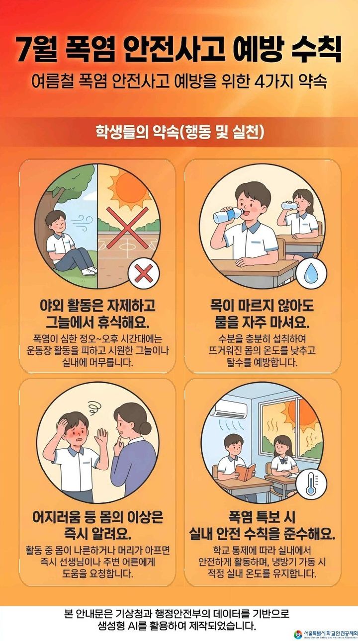 7월 폭염·호우에 학교도 비상…"야외 체육 활동 주의"