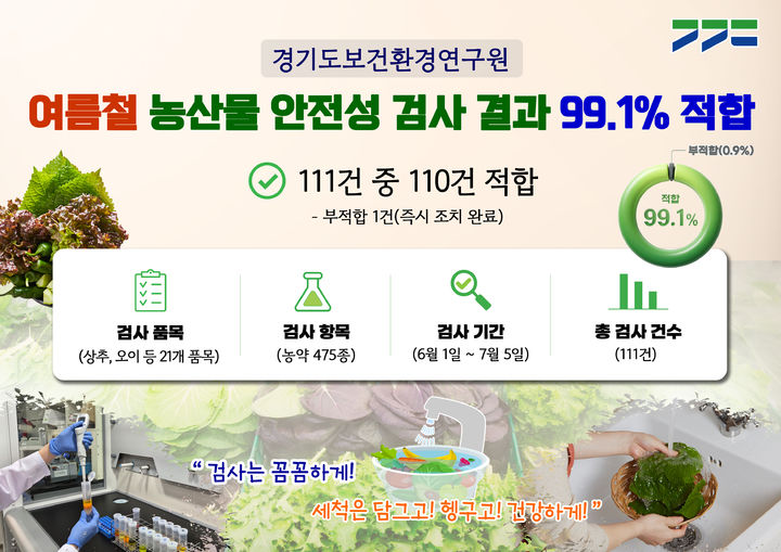 휴가철 쌈채소·농산물 안전성 검사(사진=경기도 제공) *재판매 및 DB 금지