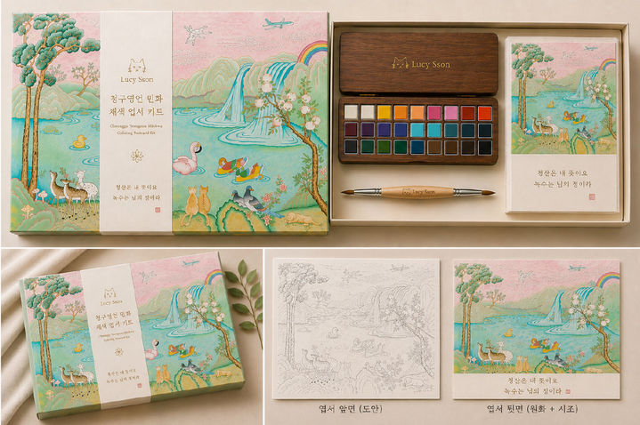 [서울=뉴시스] 루씨쏜 아틀리에의 청구영언 시조 민화 색칠 꾸러미 (사진=국립한글박물관 제공) 2026.07.15. photo@newsis.com *재판매 및 DB 금지