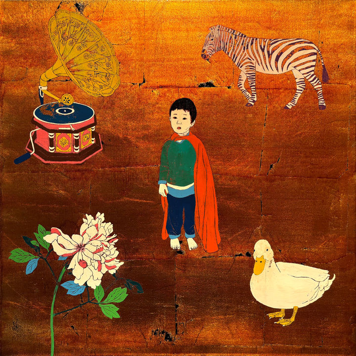 홍성용, 박제된 기억 - Jacob, 2026, 캔버스위에 옻칠기법, 60.6 × 60.6 cm *재판매 및 DB 금지