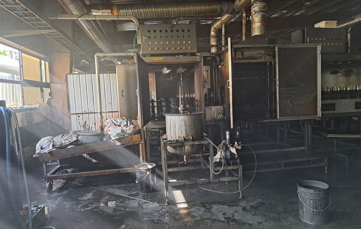 경산시 진량읍 자동차부품 제조공장 화재 (사진=경북소방본부 제공) *재판매 및 DB 금지