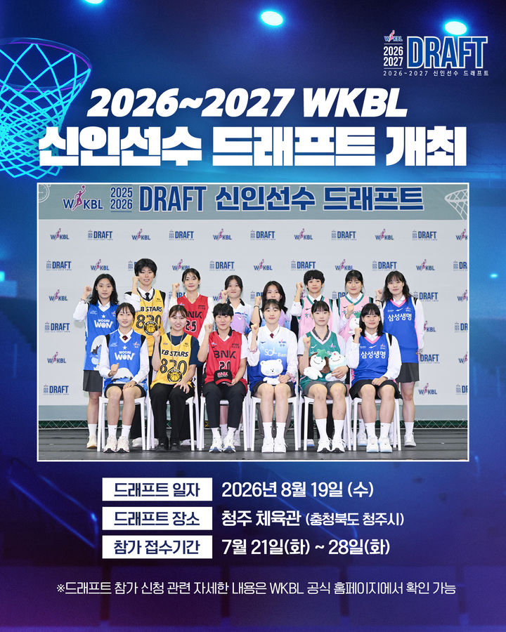 [서울=뉴시스] 2026~2027 WKBL 신인선수 드래프트. (사진 = WKBL 제공) *재판매 및 DB 금지