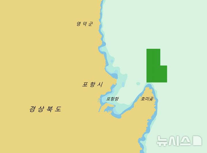 [포항=뉴시스] 국립해양조사원 동해해양조사사무소는 내달까지 포항 호미곶 북쪽 해역의 해저 지형 변화를 정밀하게 조사한다. 사진은 조사구역도. (사진=국립해양조사원 제공) 2026.07.16. photo@newsis.com