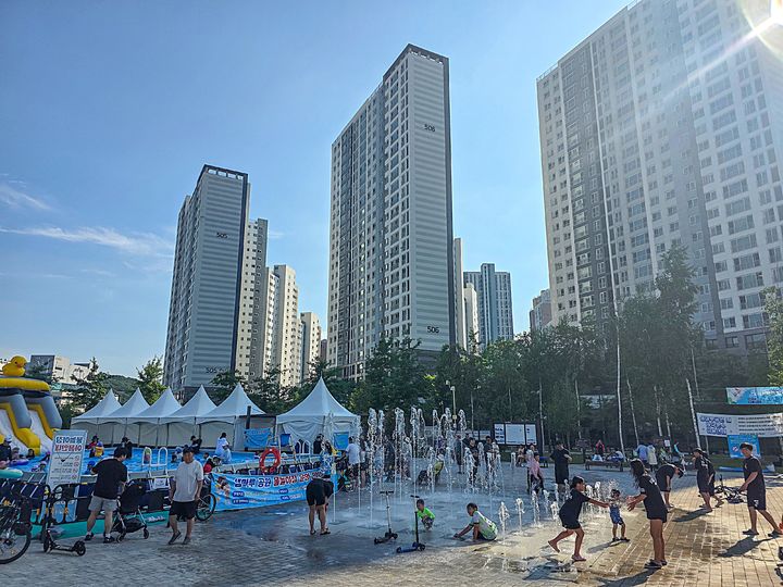 샘마루공원 바닥분수. *재판매 및 DB 금지