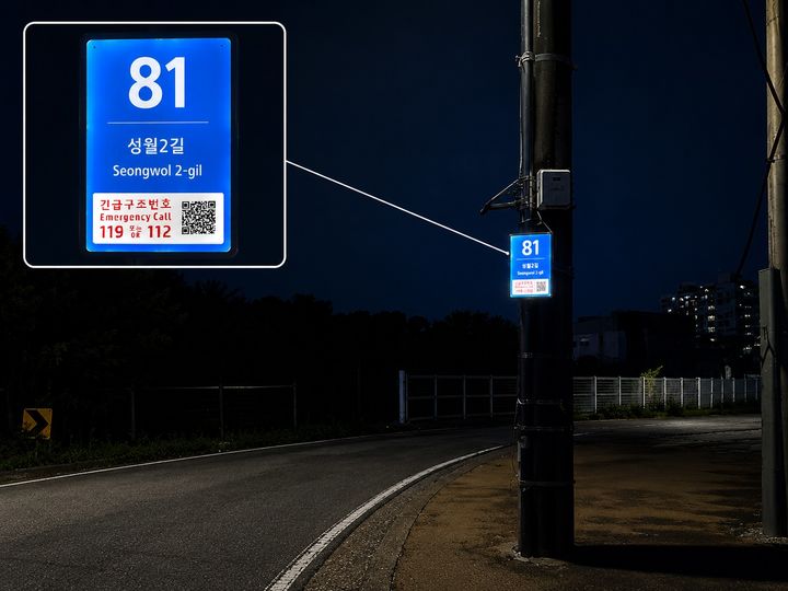 [천안=뉴시스] 천안시가 성환읍 일원에 조성한 LED 기초번호판. (사진=천안시 제공) 2026.07.21 photo@newsis.com *재판매 및 DB 금지