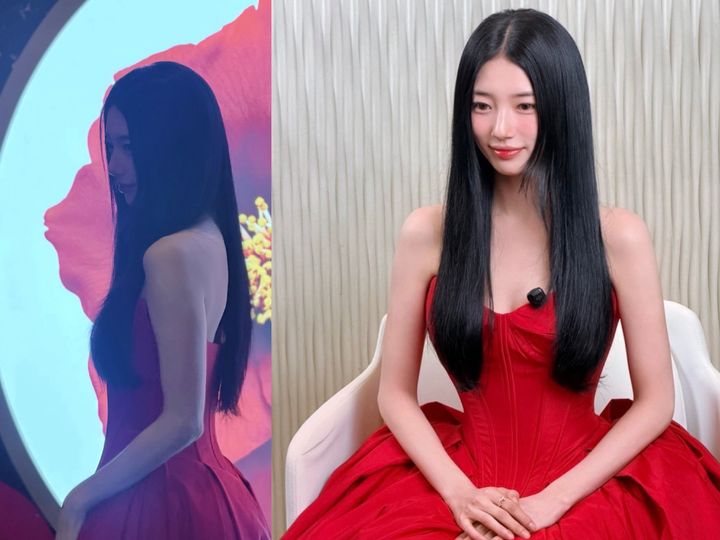 [서울=뉴시스] 해외 공식 행사에 참석한 수지가 더 마른 모습이라는 반응이 이어지고 있다. (사진=수지 SNS)