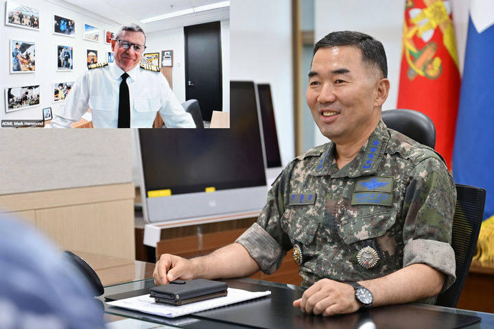[서울=뉴시스] 21일 진영승 합참의장이 마크 해먼드 호주 국방총장과 공조통화를 하고 있다. (사진=합동참모본부 제공) 2026.07.21. photo@newsis.com *재판매 및 DB 금지