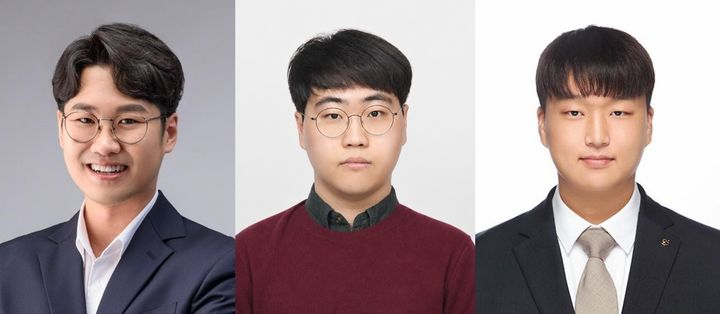 [울산=뉴시스] 사진 왼쪽부터 김명수 교수, 표창우 연구원, 박성문 연구원 (사진=UNIST 제공) photo@newsis.com *재판매 및 DB 금지