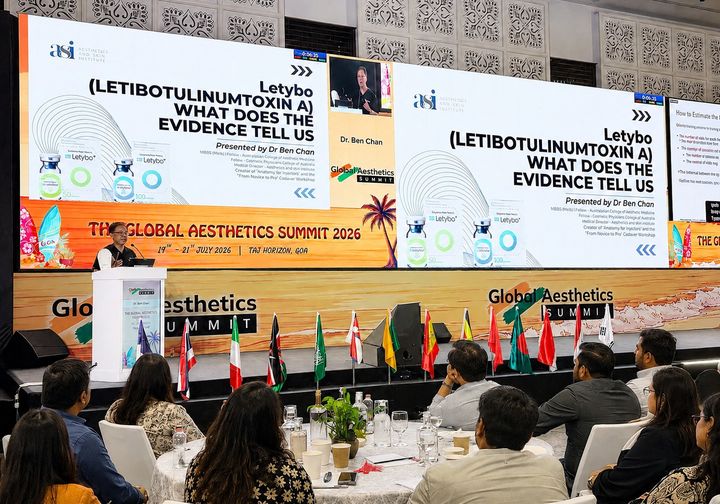 [서울=뉴시스] 휴젤은 지난 19일부터 21일까지 인도 고아 타이 호라이즌에서 열린 ‘Global Aesthetics Summit’(이하 GAS)에 참가해 보툴리눔 톡신 ‘레티보’(Letybo)의 인도 시장 공식 진출을 알렸다. (사진=휴젤 제공) 2026.07.22. photo@newsis.com *재판매 및 DB 금지