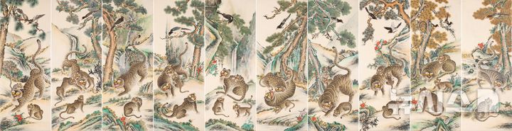 [강진=뉴시스] 대상 수상작인 김묘선 작가의 ‘호작도’ (사진=강진군 제공)
