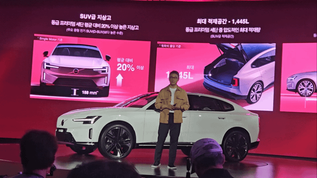 [뉴시스=서울] 남주현 기자 = 볼보자동차코리아는 22일 서울 중구 그랜드 하얏트 서울에서 미디어 론칭 행사를 열고, 대형 전기 세단인 ES90의 제원과 국내 판매 전략을 공개했다. 26.07.22. *재판매 및 DB 금지