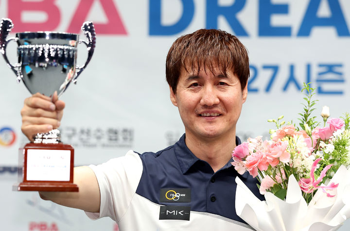 [서울=뉴시스] 2026~2027시즌 PBA 드림투어 3차전에서 우승한 박기호. (사진=PBA 제공) 2026.07.21. *재판매 및 DB 금지