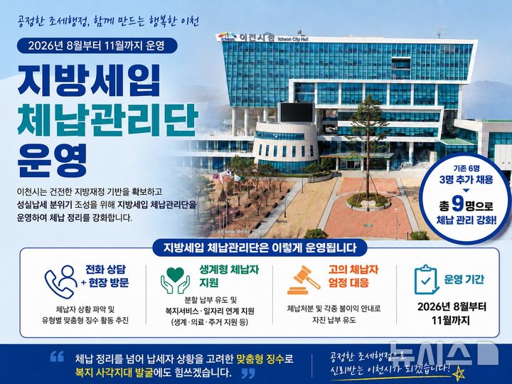 [이천=뉴시스] 이천시 지방세입 체납관리단 운영 안내문 (사진=이천시 제공) 2026.07.22.photo@newsis.com