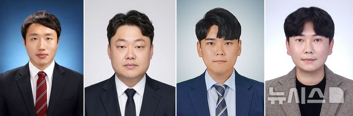 [전남광주=뉴시스] 한국기자협회는 23일 제430회 이달의 기자상 지역 취재보도 부문 수상작으로 뉴시스 전남광주본부가 집중 보도한 '결혼 앞둔 새내기 소방관 죽음…이면엔 갑질, 조직은 은폐 급급'을 선정했다. 왼쪽부터 수상자 뉴시스 전남광주본부 변재훈·박기웅·이영주·이현행 기자. 2026.07.23. photo@newsis.com