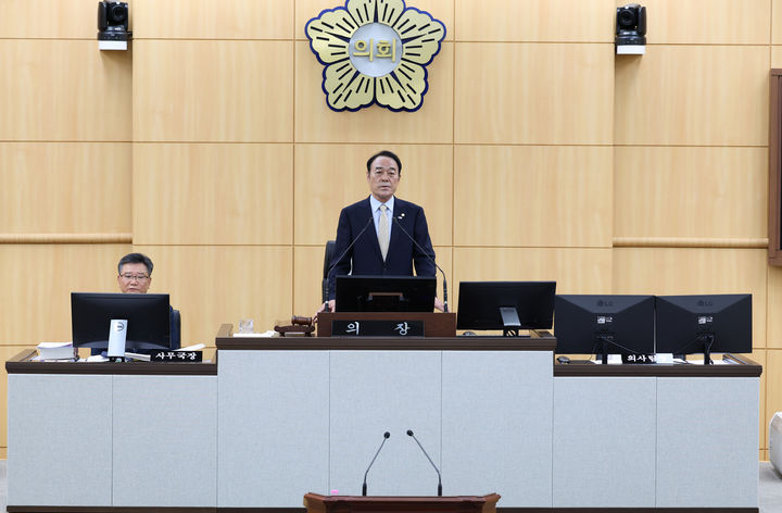 [여수=뉴시스] 23일 전남광주 여수시의회 본회의장에서 제256회 임시회가 열리고 있다. (사진=여수시의회 제공) 2026.07.23. photo@newsis.com *재판매 및 DB 금지