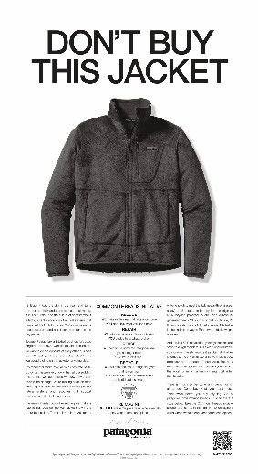 파타고니아가 2011년 뉴욕타임스에 게재한 'Don’t buy this jacket 광고(자료=파타고니아 제공) *재판매 및 DB 금지 *재판매 및 DB 금지