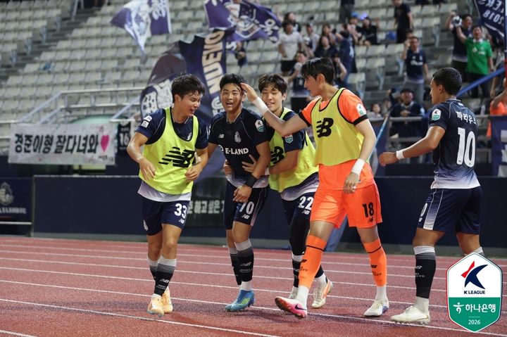 [서울=뉴시스] 프로축구 K리그2 서울이랜드의 안주완. (사진=한국프로축구연맹 제공) 2026.07.24. photo@newsis.com *재판매 및 DB 금지