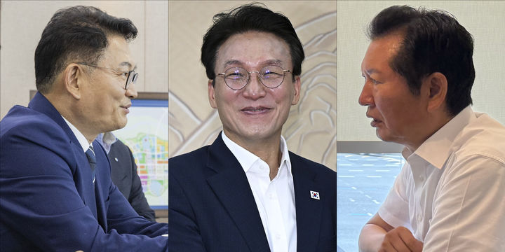 [서울=뉴시스] 정병혁 기자 = 송영길, 정청래, 김민석 더불어민주당 당대표 후보가 24일 서울과 인천, 전북에서 각각 일정을 하고 있다. (사진=각 후보 제공) 2026.07.24. photo@newsis.com *재판매 및 DB 금지