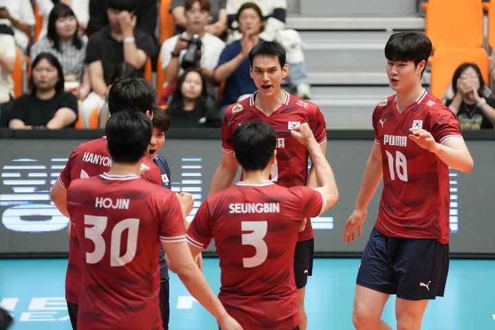 [서울=뉴시스] 남자 배구 대표팀. (사진=대한베구협회 제공) 2026.07.26. *재판매 및 DB 금지