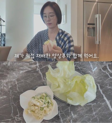 [서울=뉴시스] 배우 오연수가 과식한 다음 날 몸매 관리를 위해 선택한 산뜻하고 건강한 브런치 레시피가 화제다. (사진 출처=유튜브 채널 '오연수 Yun Soo Oh' 캡처)