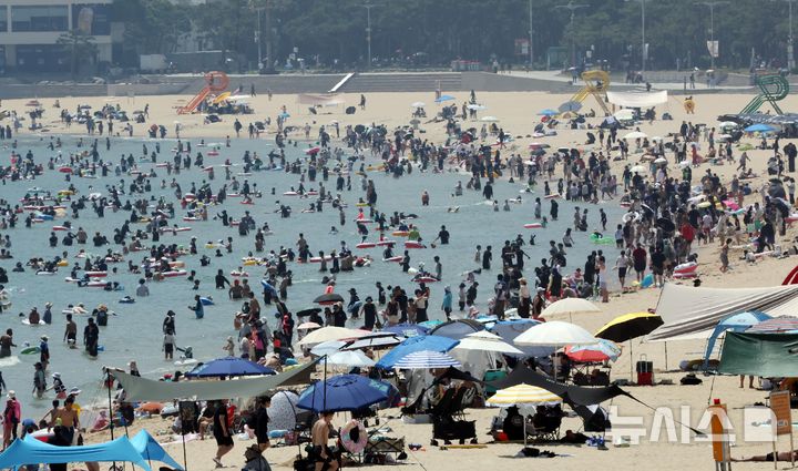 [부산=뉴시스] 하경민 기자 = 본격적인 여름 피서철이 시작된 26일 부산 해운대구 해운대해수욕장에서 피서객들이 물놀이를 즐기고 있다. 2026.07.26. yulnetphoto@newsis.com