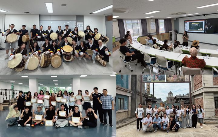[논산=뉴시스] 건양대학교 우즈베키스탄 사마르칸트 국제기술대학교(SIUT) 단기연수 프로그램 기념촬영. (사진=건양사이버대 제공) 2026.07.27. photo@newsis.com *재판매 및 DB 금지