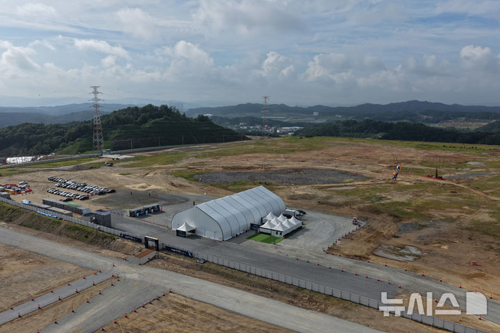 [청주=뉴시스]충청북도 청주시 청원구 오창읍에 있는 방사광가속기 '한국새빛가속기' 착공 부지. (사진=한국기초과학지원연구원 다목적방사광가속기구축사업단 제공)