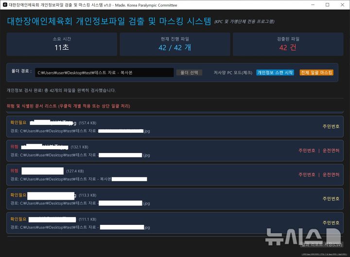 [서울=뉴시스]장애인체육회, AI 개인정보 보호 프로그램 자체 개발. (사진=대한장애인체육회 제공)