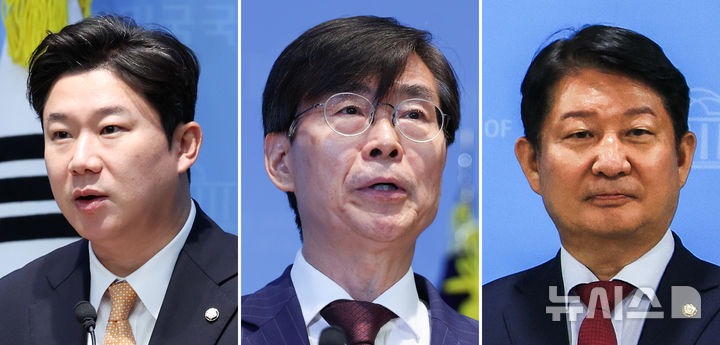 [서울=뉴시스] 정병혁·김근수 기자 = 국민의힘이 27일 중앙윤리위원회 회의를 열고 진종오(왼쪽부터), 조경태, 권영진 의원에 대한 징계 절차를 개시했다고 밝혔다. 진종오 의원의 경우 지난 6·3 지방선거 과정에서 제명된 한동훈 무소속 의원의 부산 북구갑 보궐선거를 도왔다는 이유로, 조경태 의원은 앞서 박덕흠 국회부의장으로 결정된 당내 부의장 선거 경선 결과에 불복하고, 더불어민주당 의원들에게 박 부의장을 낙선시켜달라고 요청했다는 이유로, 권영진 의원은 후반기 국회 상임위원회 배정에 불만을 품고 정점식 원내대표의 멱살을 잡은 것과 관련해 윤리위에 제소됐다. (사진=뉴시스DB) 2026.07.27. photo@newsis.com