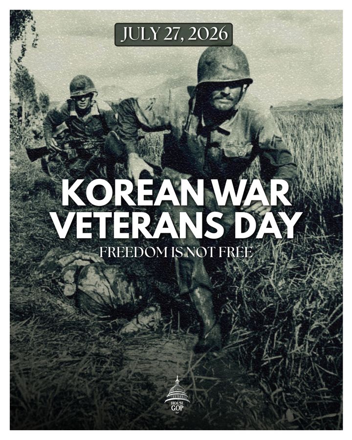 [워싱턴=뉴시스]6·25전쟁 정전협정 체결 73주년을 맞은 27일(현지 시간) 미국 하원 공화당은 소셜미디어(SNS) 엑스(X) 공식계정을 통해 "'잊혀진 전쟁'에서 부름에 응답한 180만명의 미국인을 기린다"며 "너무 많은 이들이 돌아오지 못했다. 그들의 용기는 세대를 넘어 여전히 울려 퍼지고 있다"고 밝혔다. (사진=미 하원 공화당). 2026.07.28. *재판매 및 DB 금지