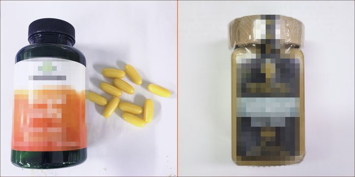 [대전=뉴시스] 세관당국 조사결과 해외직구 인기 로열젤리 제품 10종 중 7종이 로열젤리 함량 국내 기준에 미달한 것으로 확인됐다. (사진=관세청 제공) 2026.07.28. photo@newsis.com&nbsp; *재판매 및 DB 금지