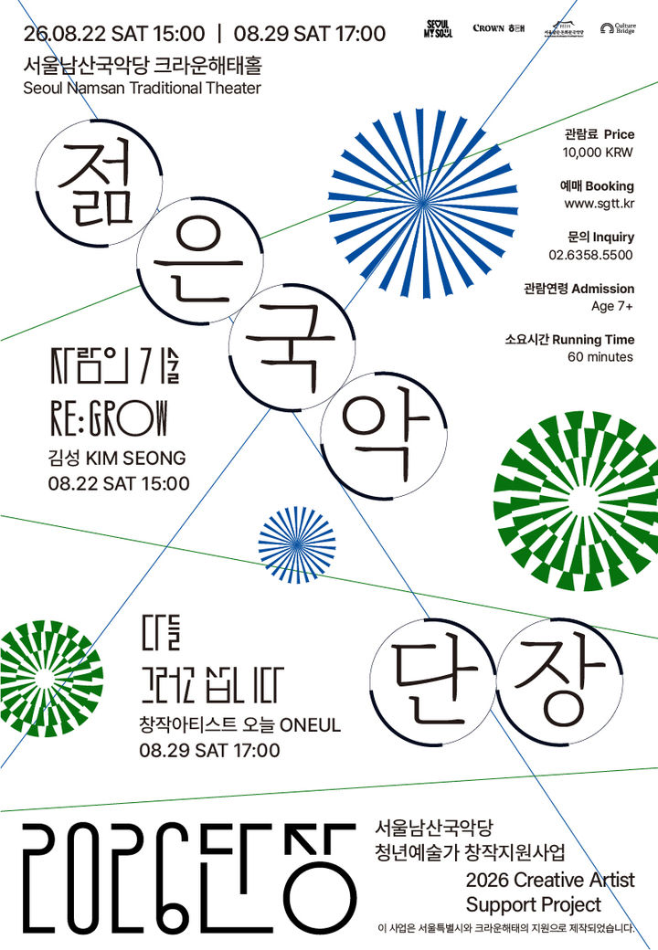 서울남산국악당, 청년예술가 지원 '젊은국악 단장' 본공연 개최