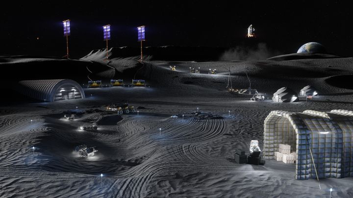 미 항공우주국(NASA)이 구축할 달 표면기지 상상도. (사진=NASA) *재판매 및 DB 금지