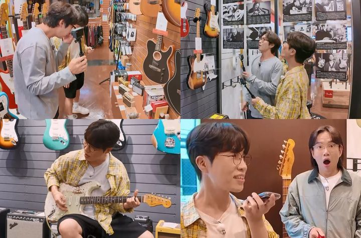 [서울=뉴시스] 29일 오후 8시 방송하는 KBS Joy 예능 프로그램 '끼리끼리'에서는 이석훈, 장성규, 고영배가 악기 거리를 찾는 모습이 그려진다. (사진= KBS Joy) 2026.07.29. photo@newsis.com *재판매 및 DB 금지