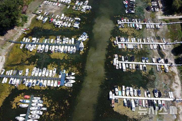 [노비사드=AP/뉴시스] 세르비아 노비사드의 다뉴브강 수위가 장기간 이어진 가뭄으로 낮아지면서 29일(현지 시간) 배들이 바닥을 드러내는 강둑에 정박해 있다. 다뉴브강 수위가 사상 최저치를 기록하면서 화물 운송과 유람선 운항에도 차질이 빚어지고 있다. 2026.07.30.