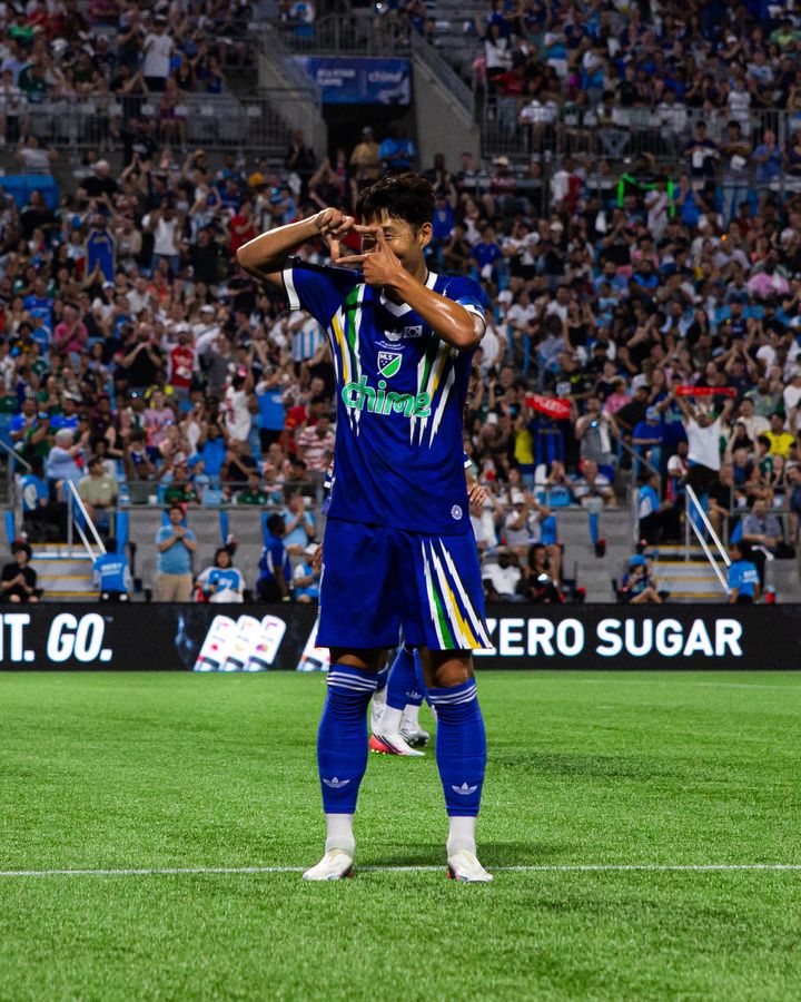[서울=뉴시스] 미국 프로축구 메이저리그사커(MLS) 올스타 주장 손흥민, 멕시코 프로축구 리가 MX 올스타와의 맞대결에서 멀티골 맹활약. (사진=MLS SNS 캡처) 2026.07.30. photo@newsis.com