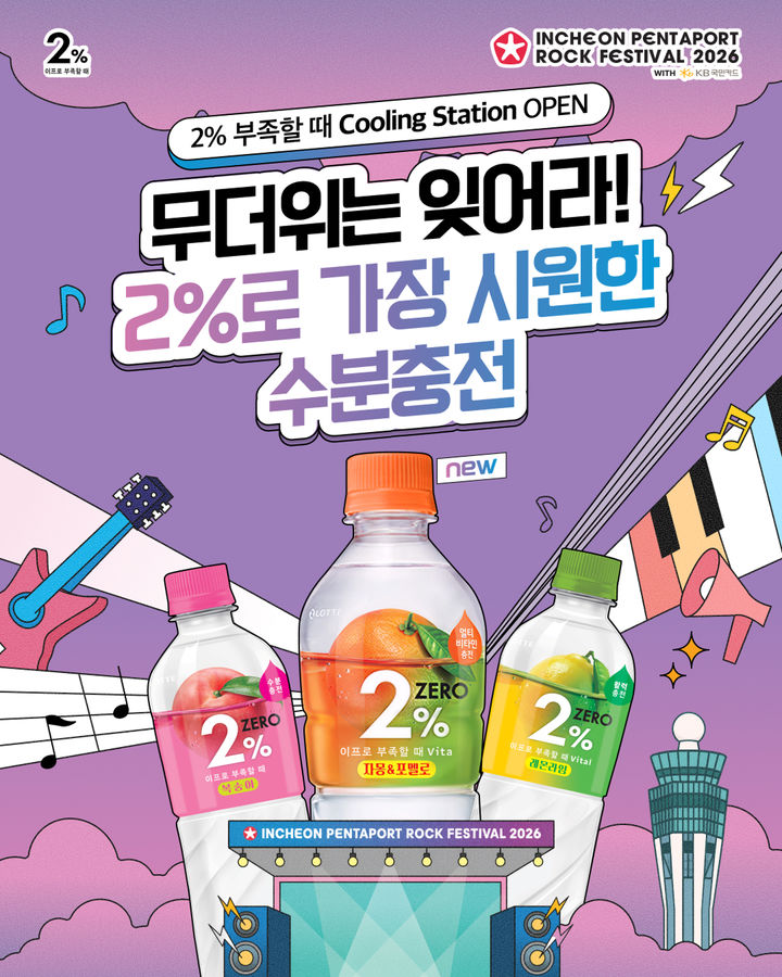[서울=뉴시스] 2% 부족할 때 쿨링스테이션 (사진=롯데칠성음료 제공) *재판매 및 DB 금지