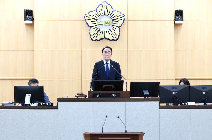 [여수=뉴시스] 31일 여수시의회 본회의장에서 임시회가 열리고 있다. (사진=여수시 제공) 2026.07.31. photo@newsis.com *재판매 및 DB 금지