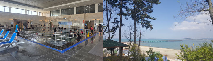 [전남광주=뉴시스] 전남광주통합특별시 워케이션 운영. 완도해양치유센터(사진 왼쪽), 함평 돌머리캠핑장 전경. (사진=전남광주특별시청 제공). photo@newsis.com *재판매 및 DB 금지
