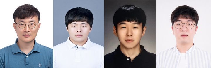 [울산=뉴시스] 사진 왼쪽부터 UNIST 생명과학과 고명곤 교수, 변성준 연구원, 이찬형 연구원, 장규민 연구원. (사진=UNIST 제공) photo@newsis.com *재판매 및 DB 금지