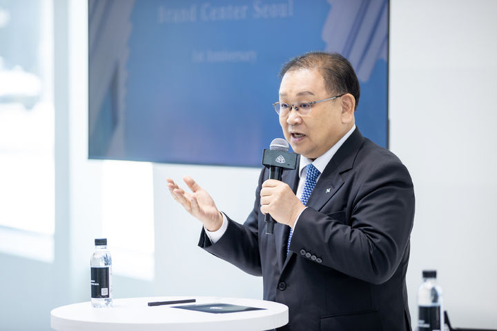[서울=뉴시스] 노재봉 HS효성더클래스 대표가 3일 서울 강남구 압구정동 마이바흐 브랜드 센터에서 발언하고 있다. (사진=HS효성더클래스 제공) 2026.8.3. photo@newsis.com *재판매 및 DB 금지