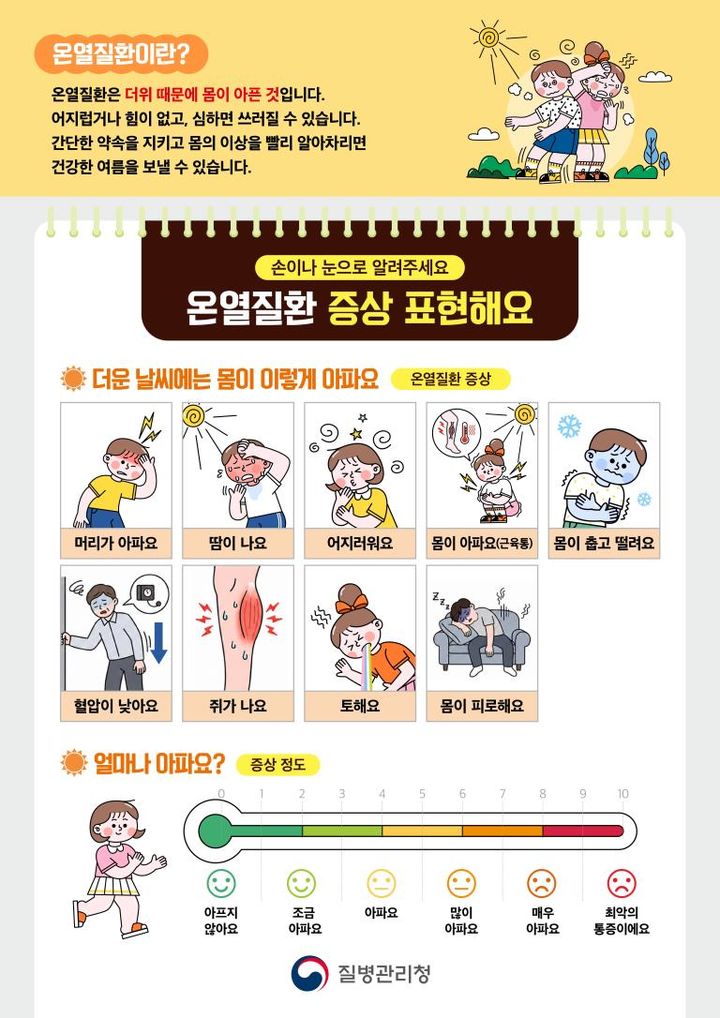 [세종=뉴시스]온열질환 예방과 대처를 위한 의사소통 포스터. (사진=질병관리청 제공) 2026.08.04. photo@newsis.com *재판매 및 DB 금지