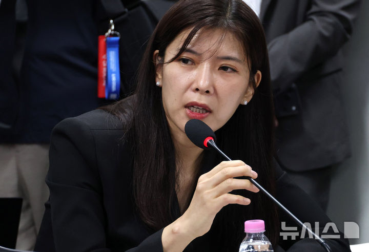 [서울=뉴시스] 고범준 기자 = 이소희 국민의힘 의원이 4일 서울 여의도 국회 의원회관에서 열린 '보완수사 금지, 지옥문이 열렸다' 긴급 간담회에서 발언하고 있다. (공동취재) 2026.08.04. photo@newsis.com