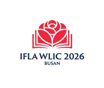 [부산=뉴시스] 2026부산세계도서관정보대회(WLIC) 로고. 부산의 시화인 동백꽃과 지식의 보편적 상징인 책을 결합하여, 지역적 정체성과 상징적 의미를 함께 담은 디자인이다.(사진=부산시 제공) 2026.08.05. photo@newsis.com *재판매 및 DB 금지