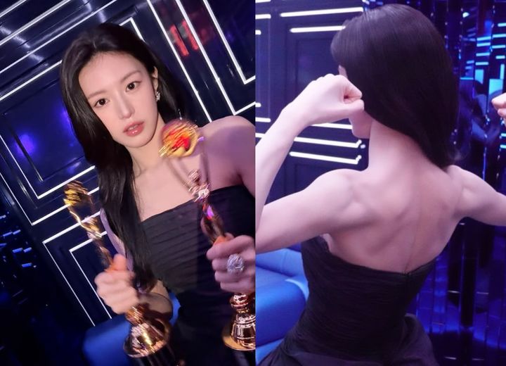 [서울=뉴시스] 배우 고윤정이 두드러지는 등근육을 공개했다. (사진=고윤정 인스타그램 @goyounjung 캡처)
