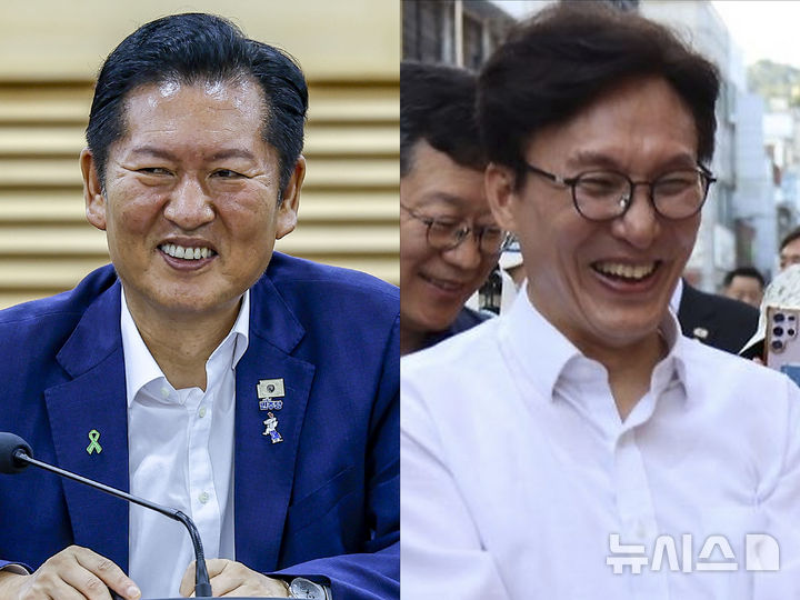 [서울=뉴시스] 정병혁 기자 = 정청래, 김민석 더불어민주당 당대표 후보가 5일 서울과 전북 군산에서 각각 일정을 하고 있다. (사진=뉴시스DB) 2026.08.05. photo@newsis.com
