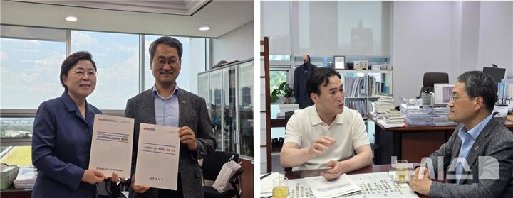 [서울=뉴시스] 경남도 박일웅 행정부지사가 6일 국회 국토교통위원회 소속 국민의힘 김정재(사진)·김종양 의원을 차례로 만나 '우주항공복합도시 건설 특별법'과 '남해안권 발전 특별법'의 조속한 제정을 건의하고 있다. (사진=경남도 제공) 2026.08.06. photo@newsis.com