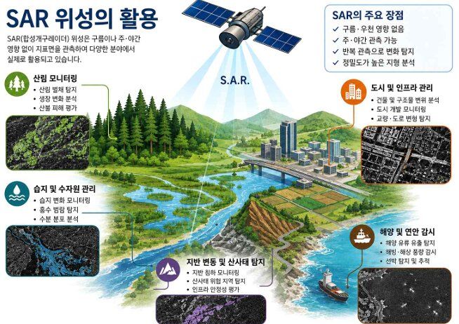 [세종=뉴시스] 기후에너지환경부 산하 국립공원공단은 차세대소형위성2호의 영상레이더 자료를 활용해 국립공원 산림 변화를 분석한 결과, 산림 종류에 따라 위성 신호가 다르게 나타나는 것을 확인했다고 7일 밝혔다. (사진=국립공원공단 제공) 2026.08.07. photo@newsis.com *재판매 및 DB 금지