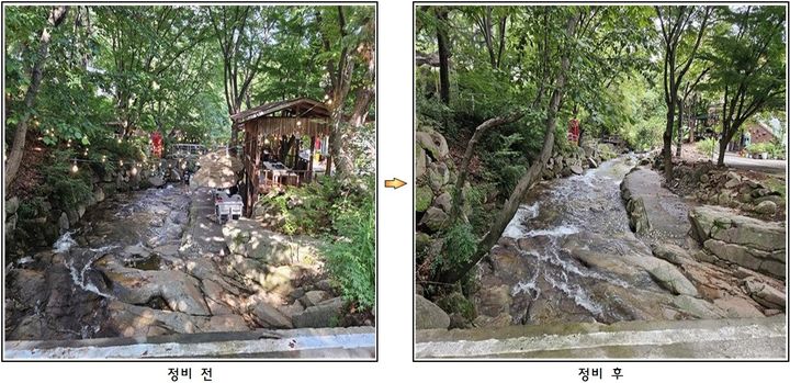 경산시, 팔공산 자락인 대한천 불법 시설물 일제 정비 (사진=경산시 제공) *재판매 및 DB 금지